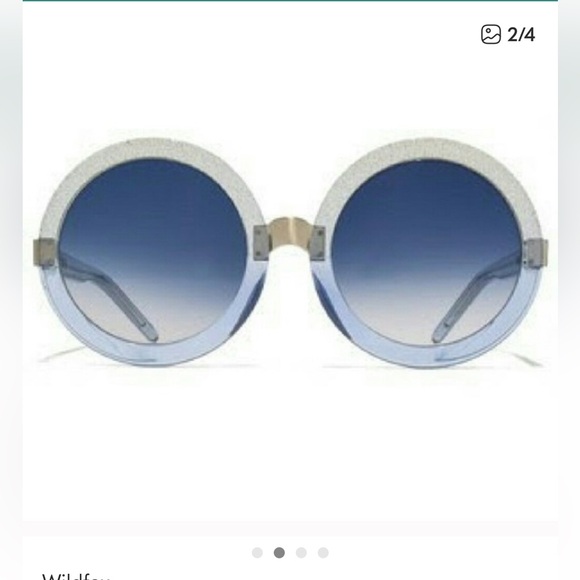 WildFox Malibu Sunglasses Crystal Cove Blue sparkle round main image 8